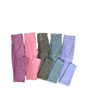 Leggings de sport pour femmes, taille haute, sans couture, en spandex/nylon, pantalon de yoga, longueur intégrale, vêtements de sport pour la salle de sport - Product Image 1