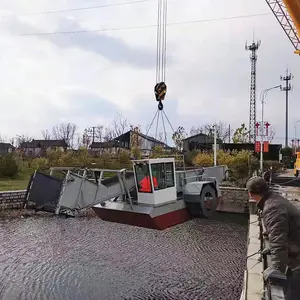 Cosechadora automática de corte de hierba, bote de salvamento de basura, fácil operación, para limpieza de Río