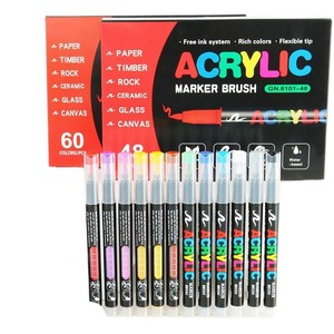 Marcadores Acrílicos Bview de Punta Suave con Tinta Líquida Directa, 12/24/36/48/60/72 Colores, para Dibujo y <span class=keywords><strong>Graffiti</strong></span> DIY - Product Image 5
