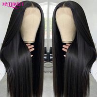 Wig rambut manusia 30 inci 13x4 Bone Straight Lace Front, rambut asli Vietnam dengan kutikula sejajar, wig HD Lace Frontal untuk wanita kulit hitam