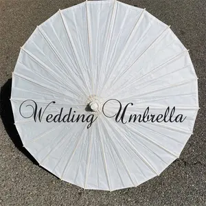 IN STOCK Wholesale Paper Wedding Umbrella White Parasols Custom Handmade Plain Craft Umbrella