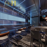 Diseño Interior de Discoteca de Lujo, Barra de Bar de Alta Calidad con Luz LED, Muebles de Discoteca de Lujo Personalizados