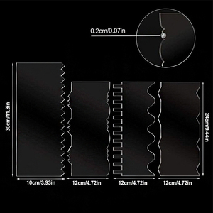 Rõ ràng Acrylic bánh <span class=keywords><strong>scraper</strong></span> trong suốt fondant bánh cạnh mượt mà công cụ cho nhà bánh - Product Image 3