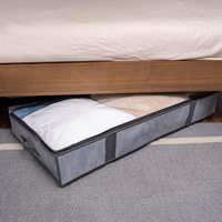 Sac de rangement sous le lit pliable en tissu non tissé écologique au design minimaliste avec couvercle supérieur en plastique transparent pour l'organisation des vêtements dans le placard