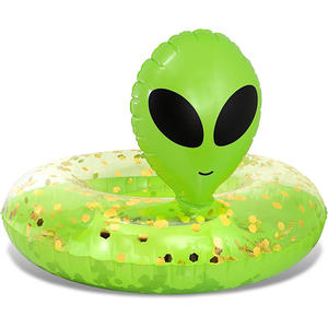 Flotador Inflable de PVC con Forma de Extraterrestre, Anillo de Natación Verde Brillante para Adultos y Niños, Cumple con las Normas de la UE y EE. UU. - Product Image 1