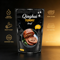 Sacs d'emballage pour café avec logo personnalisé imprimé, pochettes verticales en PE Mylar avec fermeture éclair, résistantes à l'humidité, 100g 500g, pour aliments (viande)