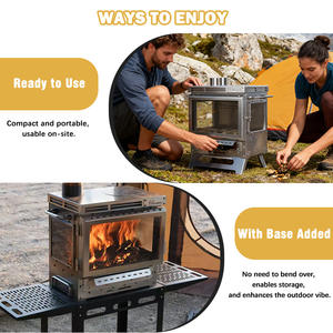 INBESTCAMP Tienda de Campaña Plegable para Pesca, Yurta, con Estufa de Leña, Estufa de Vidrio, Estufa de Leña Portátil, Tienda de Campaña con Estufa - Product Image 2