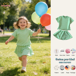 Le costume en coton doux pour <span class=keywords><strong>filles</strong></span> d'été, doux, mignon, tendance et à la mode, est parfait pour sortir - Product Image 1