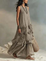 Robe courte de princesse élégante et transparente à manches longues évasées en dentelle blanche style sexy, taille haute, pour femme A1EK