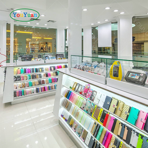 Custom Modern LED Lit Retail Store <strong>Display</strong> Cases Bottom Locking Storage Table Top Glass <strong>Display</strong> Cabinets for Smart Phone Shop - Product Image 2