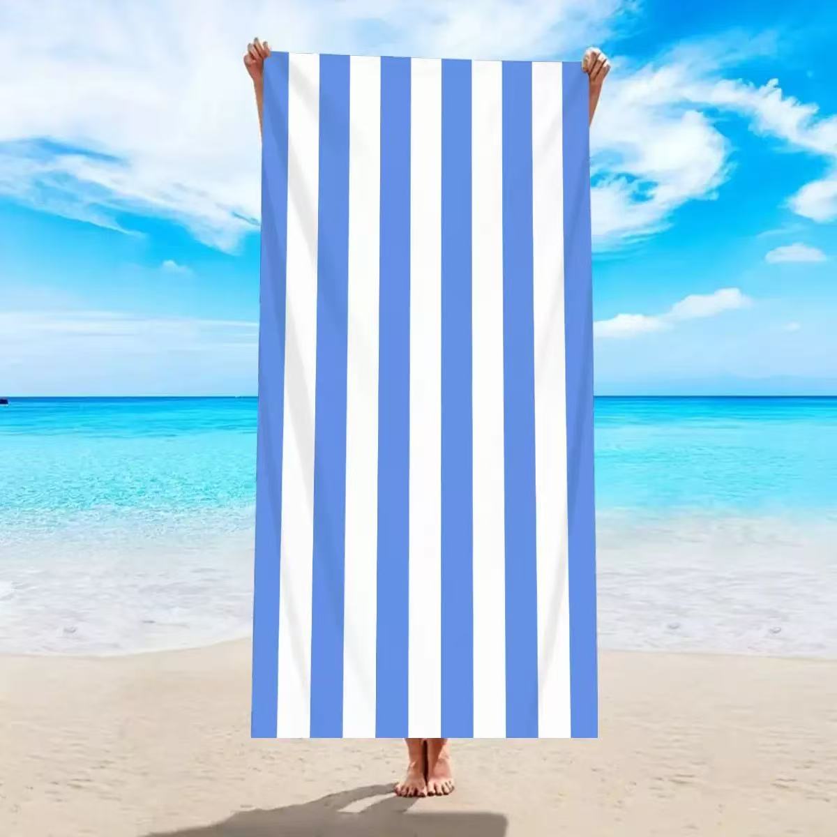 Double-sided Fleece Printed Beach Bath Towel Quick Dry Modern Machine Washable Fade Resistant Durable