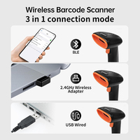 Lecteur de codes-barres sans fil portable WCMI 2D 1D, pistolet de lecture Bluetooth USB, lecteur de codes QR pour magasin, supermarché, entrepôt, inventaire