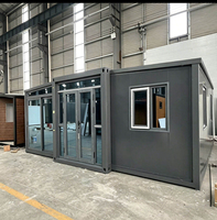 Maison conteneur de luxe extensible, maison modulaire préfabriquée moderne avec conception à double aile pour habitation résidentielle