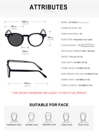 Lunettes de soleil photochromiques anti-lumière bleue UV400 Partagas Retro Designer avec logo personnalisé et branches rondes pour femmes