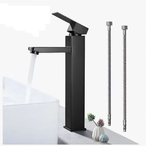 Stainless Steel Basin Faucet Single Handle <b>Deck</b> Mounted Minimalist Design For Washbasin Sink - Product Image 2