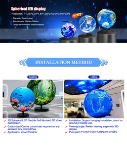 Sfera LED <span class=keywords><strong>Video</strong></span> P1.8 P2 Diametro 0.4m/0.5m/0.6m/1m/2m Globo LED <span class=keywords><strong>Video</strong></span> Creativo a Forma di Terra Schermo LED Sferico - Product Image 3
