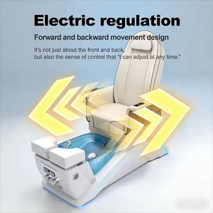 Fauteuil de pédicure professionnel de luxe moderne avec éclairage LED et tabouret de technicien pour salons de manucure professionnels - Product Image 3