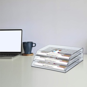 Custom Clear Triple Acrylic Silk-Screen Printed Custom Logo Magazine <b>Holder</b> Wall Mounted <b>File</b> Folder <b>Holder</b> Document Display USA - Product Image 3