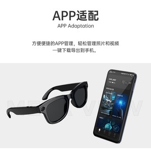 M01pro Smart <b>Glasses</b> 8MP Dual <b>Camera</b> Calling Voice Control Black Lenses Spot Goods - Product Image 5