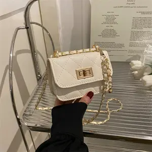 ขายส่งโรงงานคลาสสิกสุภาพสตรีกระเป๋าเย็บปักถักร้อยแฟชั่นDesigner Retroขนาดเล็กC Lutches Gold Chainสุภาพสตรีกระเป๋าถือหนัง