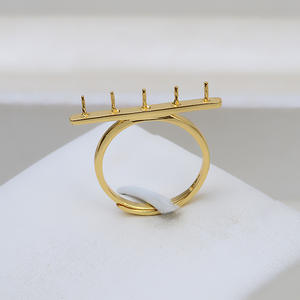 Bague en argent S925 Wenchi avec perle, réglable pour femme, support d'accessoires DIY 4-5, design à bouche ouverte amovible, composants de bijoux - Product Image 2