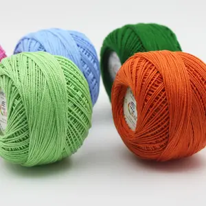 50g laço fio 100% algodão crochet fantasia fios mão tricô crochê fio com várias cores