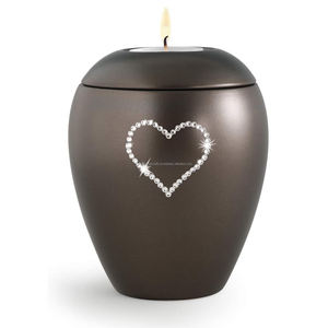 Vela de cristal con forma de corazón para cenizas de niños, urna de vela candelita de Color gris para cenizas de cremación, funerario - Product Image 5