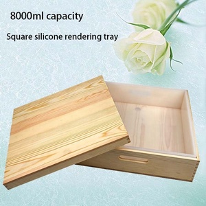 Khuôn xà phòng gỗ hình vuông có nắp - Khuôn xà phòng thủ công 8kg, khuôn silicon hình vuông tạo xoáy - Product Image 5