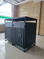 Promotion : Abri de rangement extérieur moderne à 2 portes pour poubelles, en métal, pour mobilier d'extérieur