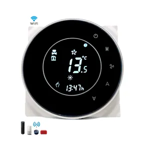 Termostato digital fcu 24v wifi de manutenção fácil, termostato do quarto inteligente
