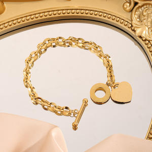Oem Acero Inoxidable Señoras Amor Corazón Mujeres Acero Inoxidable Cadena Pulsera Moda 2024 Brazaletes Brazalete - Product Image 6