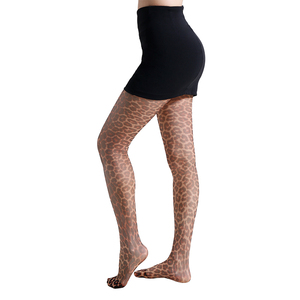 Leggings de <span class=keywords><strong>Mujer</strong></span> con Estampado de <span class=keywords><strong>Leopardo</strong></span>, Diseño Retro, Jacquard, Moldeadores, Finos, para Verano, Color Nude, Pantimedias, Medias - Product Image 4