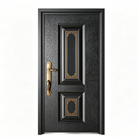 Porte d'entrée de maison/appartement moderne en acier laminé à froid, antivol, à battant unique, avec garantie de 5 ans