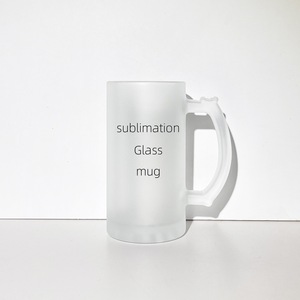 Taza de Vidrio Esmerilado para Sublimación de 20 oz con Asa, Vaso para Cerveza, Taza Portátil - Product Image 1