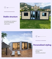 Maison conteneur en acier de luxe pliable et extensible de 20 pieds, villa modulaire préfabriquée portable, 2 à 5 chambres
