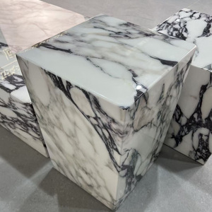 Marble Patterned <b>Coffee</b> <b>Table</b> Faux Marble Slab <b>Box</b> Design Minimalist Light Luxury Style Side <b>Table</b> - Product Image 2