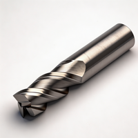 Fraise à queue en carbure de tungstène HRC55 non revêtue, finition aluminium brillant, outil CNC antiadhésif