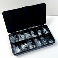 Uñas postizas de gel acrílico transparente de marca privada Winsome, puntas de gel suave de cobertura completa para dedos