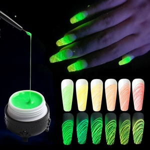 Vernis à <span class=keywords><strong>ongles</strong></span> en gel élastique phosphorescent effet toile d'araignée 2026 pour marque privée, séchage UV, à retirer par trempage, pour nail art, vente en gros - Product Image 1