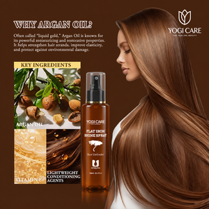 YOGI Spray capillaire personnalisé à l'huile d'argan, protecteur thermique, réparateur et illuminateur, pour grossistes - Product Image 3