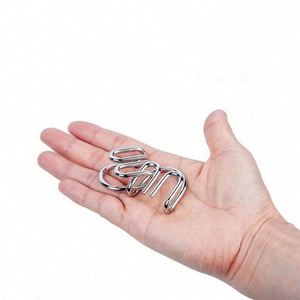8 pièces/ensemble de puzzles en métal Montessori, casse-tête en fil métallique, jeu éducatif interactif pour enfants et adultes, jouets de développement au design simple - Product Image 3