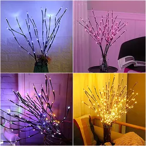Factory Direct Sales 20LED Brown Branch Tree Light Battery Powered Fairy Willow Twig Light For Home Christmas Decoration
