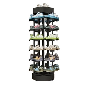 Rak Sepatu Putar Multi-level Berdiri Lantai, Stand <span class=keywords><strong>Display</strong></span> Ritel dari Besi dengan Lapisan Powder Coating, Mudah Dirakit - Product Image 2