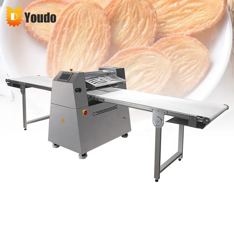 Auto Professional Standing Counter top Portugiesische Eierkuchen Kuchen Verkürzung Gebäck Teig Roller Sheeter Making Machine für Bäckerei