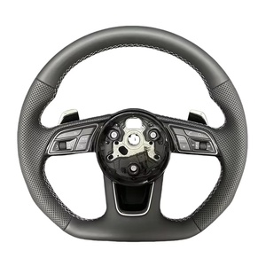 Volante de cuero para <span class=keywords><strong>Audi</strong></span> A3 8V A6 C7 C6 S3 A5 A4 B8 B9 Q7 Q5 RS3 A7 TT S8 <span class=keywords><strong>Q8</strong></span> S4 A8 RS7 S5 S6 S7 cuero - Product Image 3