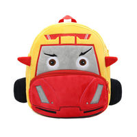 Sac à dos en peluche personnalisé avec logo, motif voiture pour enfants, mignon dessin animé, en polyester, sac d'école tendance pour enfants avec fermeture éclair