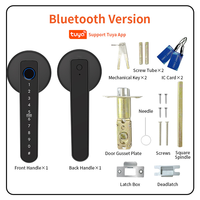 Poignée de porte intelligente avec empreinte digitale Tuya/TTLock, contrôle à distance par application, Cloud/Wi-Fi, alliage d'aluminium, entrée sans clé, porte en bois