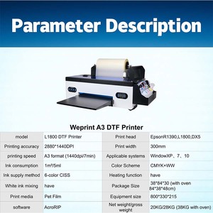 Envío rápido DTF impresora L1800 DTF impresora máquina de impresión de camisetas <span class=keywords><strong>A3</strong></span> DTF impresora - Product Image 6