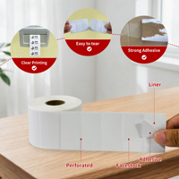 Étiquettes thermiques directes blanches de haute qualité 2x1 pouce, adhésif permanent, rouleaux d'autocollants à code-barres pour utilisation personnalisée