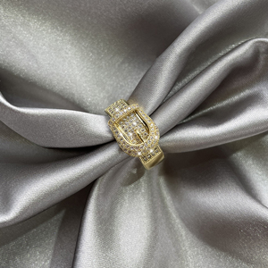 <span class=keywords><strong>Boucle</strong></span> de ceinture en Zircon brillant pour femmes taille de bague réglable pour un usage quotidien fêtes de fiançailles mode tempérament tout cadeau - Product Image 1